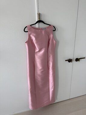 Custom Made Pink Silk Gown Made in France Size 10-12